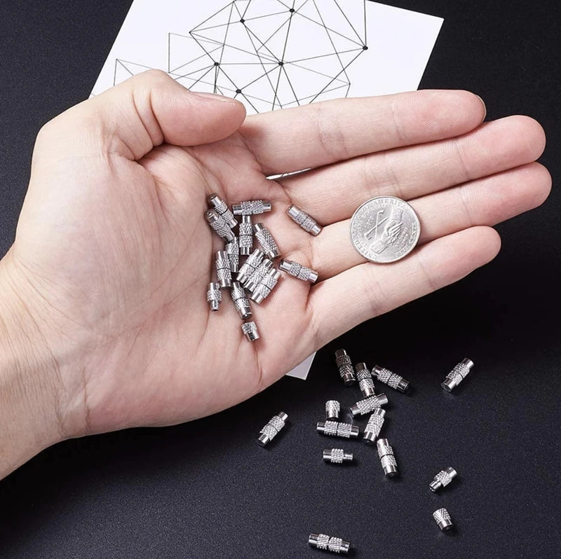 20pcs Screw Clasps for Jewelry Making | Metal Bracelet & Necklace Closure Fasteners | End Cap Connectors | DIY Jewelry Findings