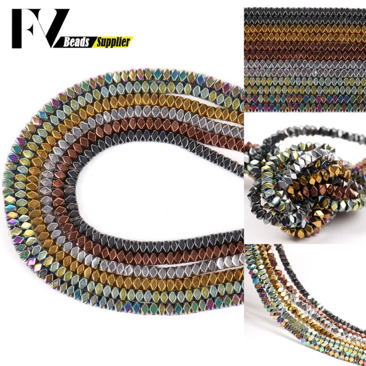 Faceted Hematite Beads | Black & Gold Octagon Rondelle Stone Beads | Loose Beads for Bracelets, Necklaces & Jewelry Making
