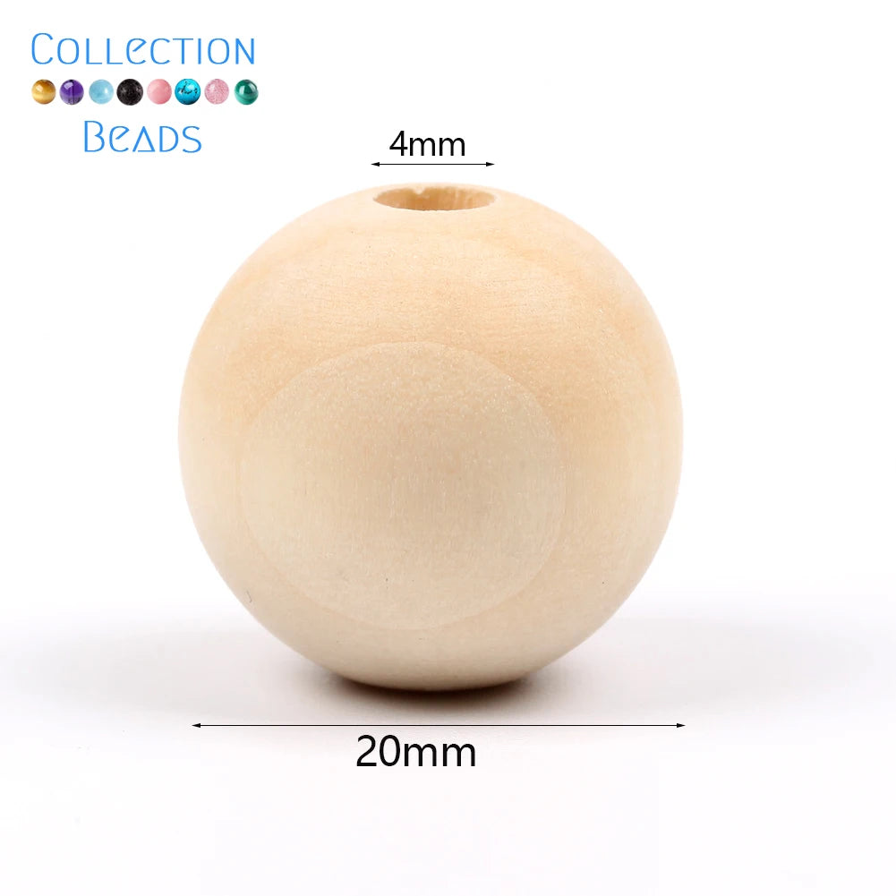 Natural Wood Beads | Round Wooden Spacer Beads 4–50mm | DIY Jewelry Making, Crafts & Handmade Accessories