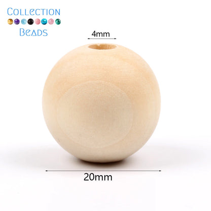 Natural Wood Beads | Round Wooden Spacer Beads 4–50mm | DIY Jewelry Making, Crafts & Handmade Accessories