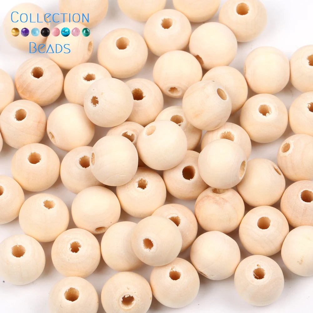 Natural Wood Beads | Round Wooden Spacer Beads 4–50mm | DIY Jewelry Making, Crafts & Handmade Accessories