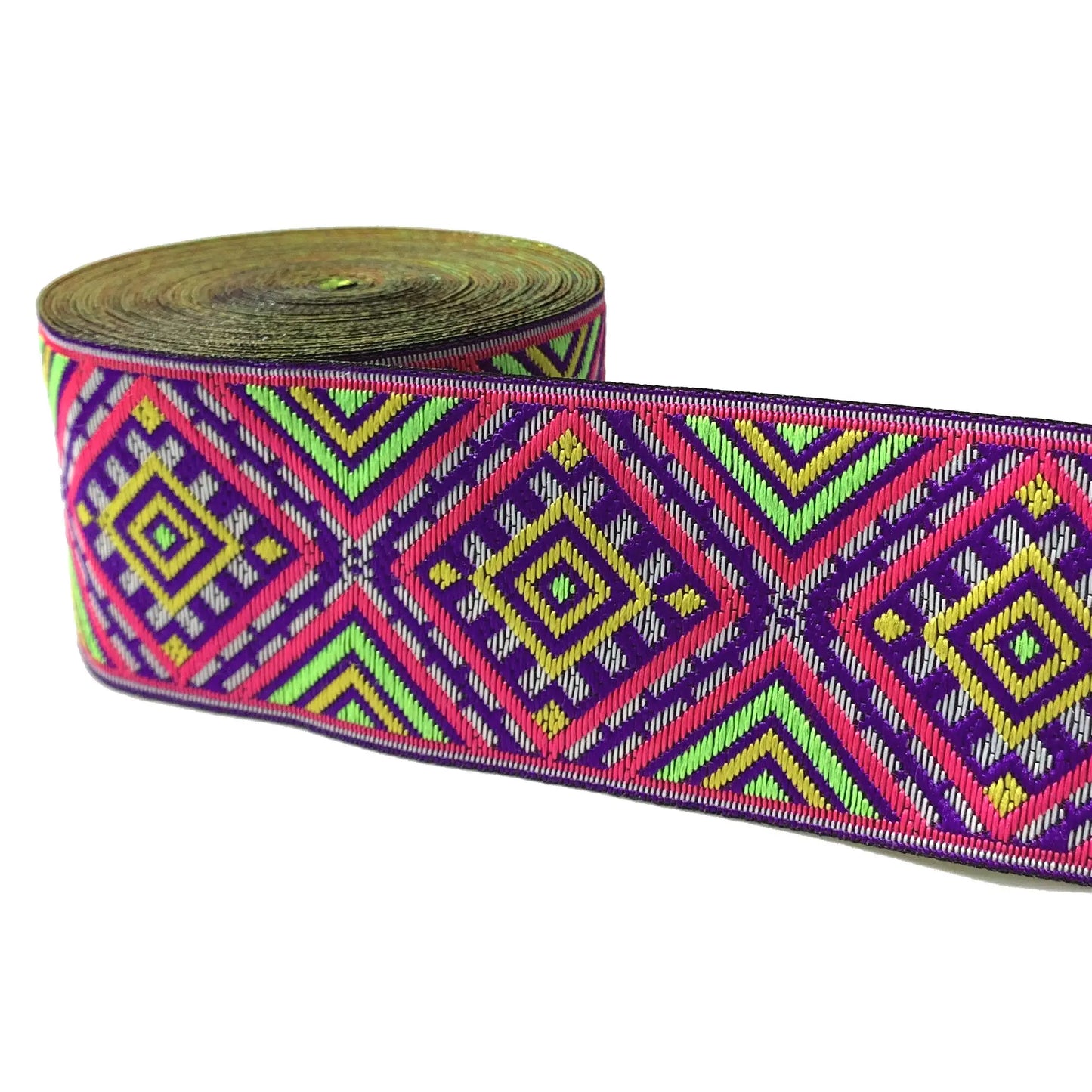 5cm Embroidered Lace Trim | 3 Yard Vintage Ethnic Boho Ribbon | Decorative Fabric Trim for Bags, Clothing, Jewelry & DIY Crafts