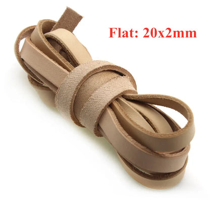 Genuine Cow Leather Cord | 2 Meter Round Flat Leather Strap | 1mm to 8mm Cord for Bracelets, Necklaces &amp; DIY Jewelry Making