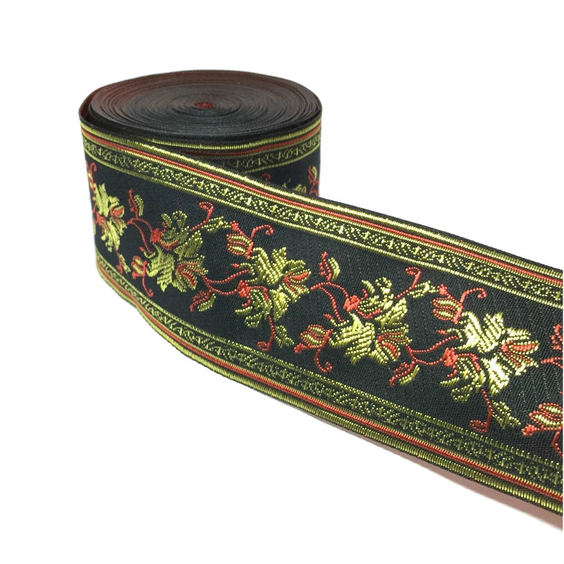 5cm Embroidered Lace Trim | 3 Yard Vintage Ethnic Boho Ribbon | Decorative Fabric Trim for Bags, Clothing, Jewelry & DIY Crafts