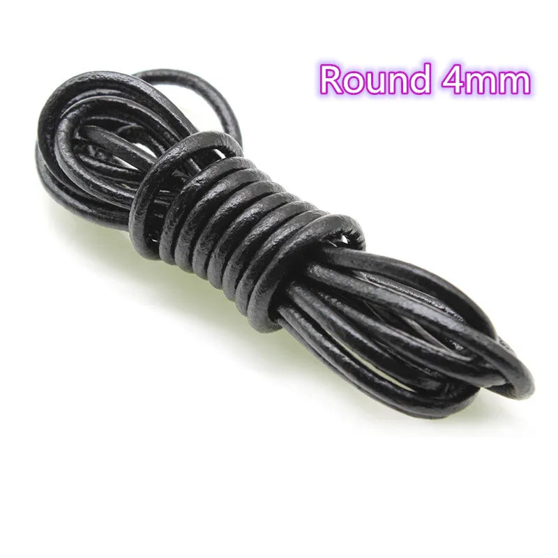 Genuine Black Leather Cord | 2M Round Cowhide Leather String | 1–10mm Cord for Bracelets, Necklaces & DIY Jewelry Making #LeatherCord #JewelryMaking