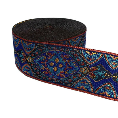 5cm Embroidered Lace Trim | 3 Yard Vintage Ethnic Boho Ribbon | Decorative Fabric Trim for Bags, Clothing, Jewelry & DIY Crafts