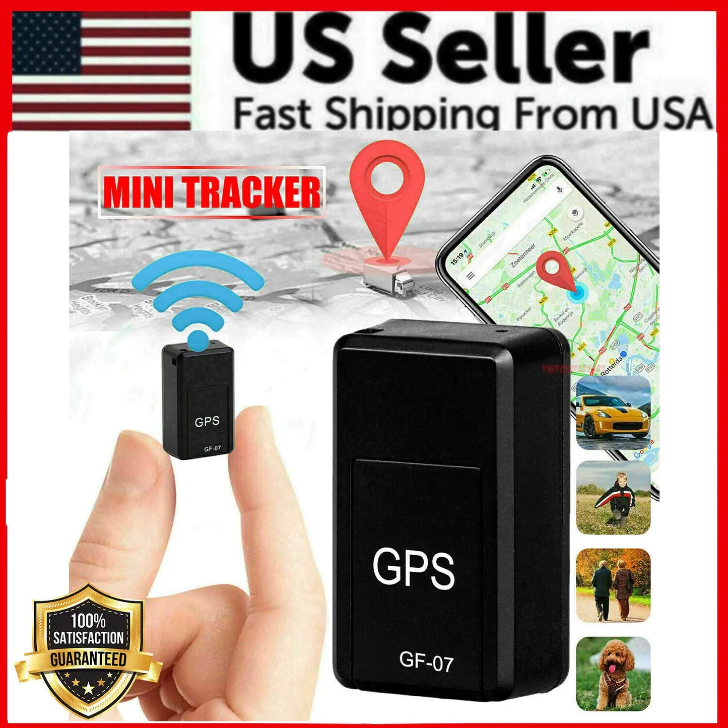 GF07 Mini GPS Tracker – Real-Time Vehicle & Bag Locator | Magnetic, GSM/GPRS, USA