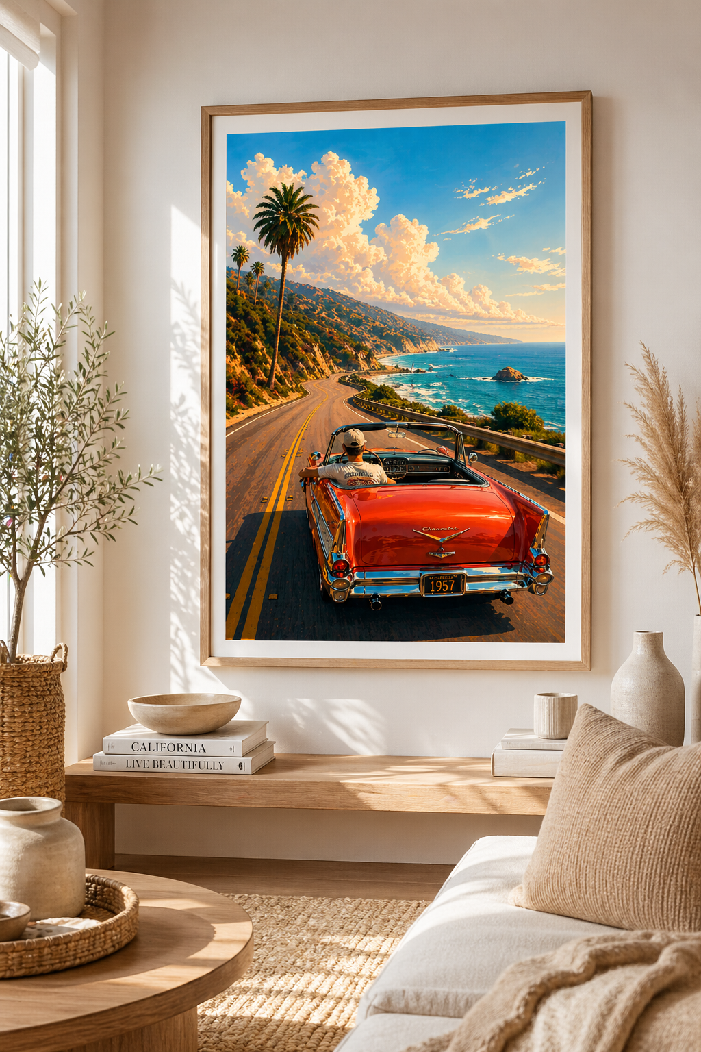 Pacific Coast Highway Wall Art | Coastal Printable Car Print (Instant Download)