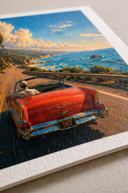 Pacific Coast Highway Wall Art | Coastal Printable Car Print (Instant Download)
