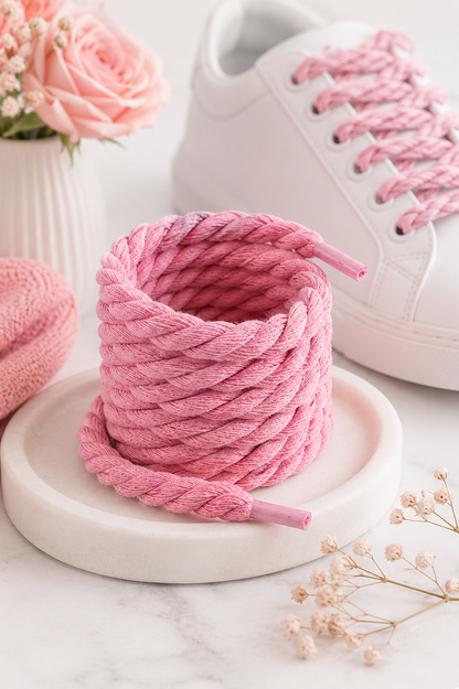 Braided Shoelaces | Thick Durable Woven Shoe Laces | Handmade Style Replacement Laces for Sneakers, Boots & Casual Shoes