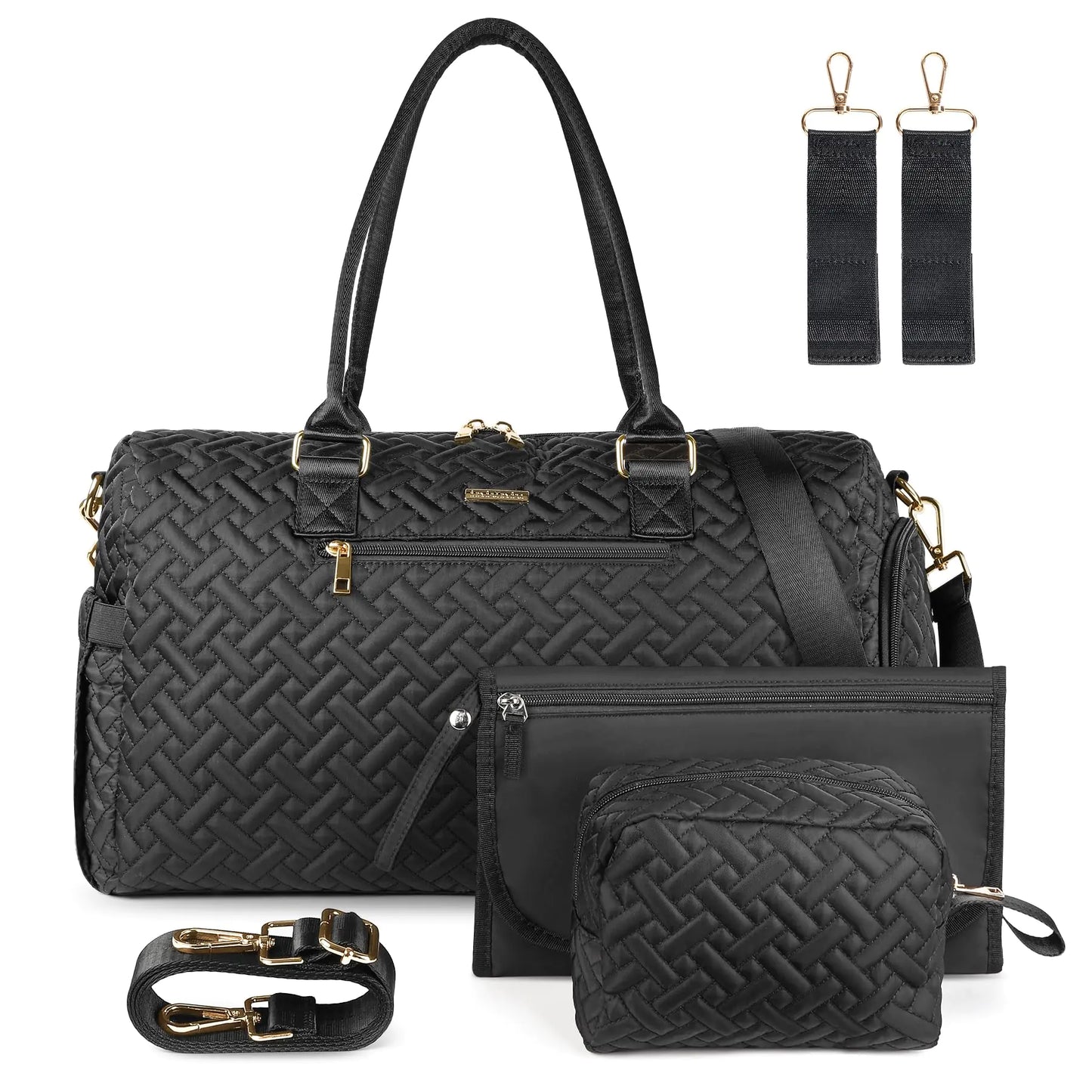 Large Capacity All-in-One Diaper Tote Bag Large Diaper Bag with Cosmetic Bag Changing Pad