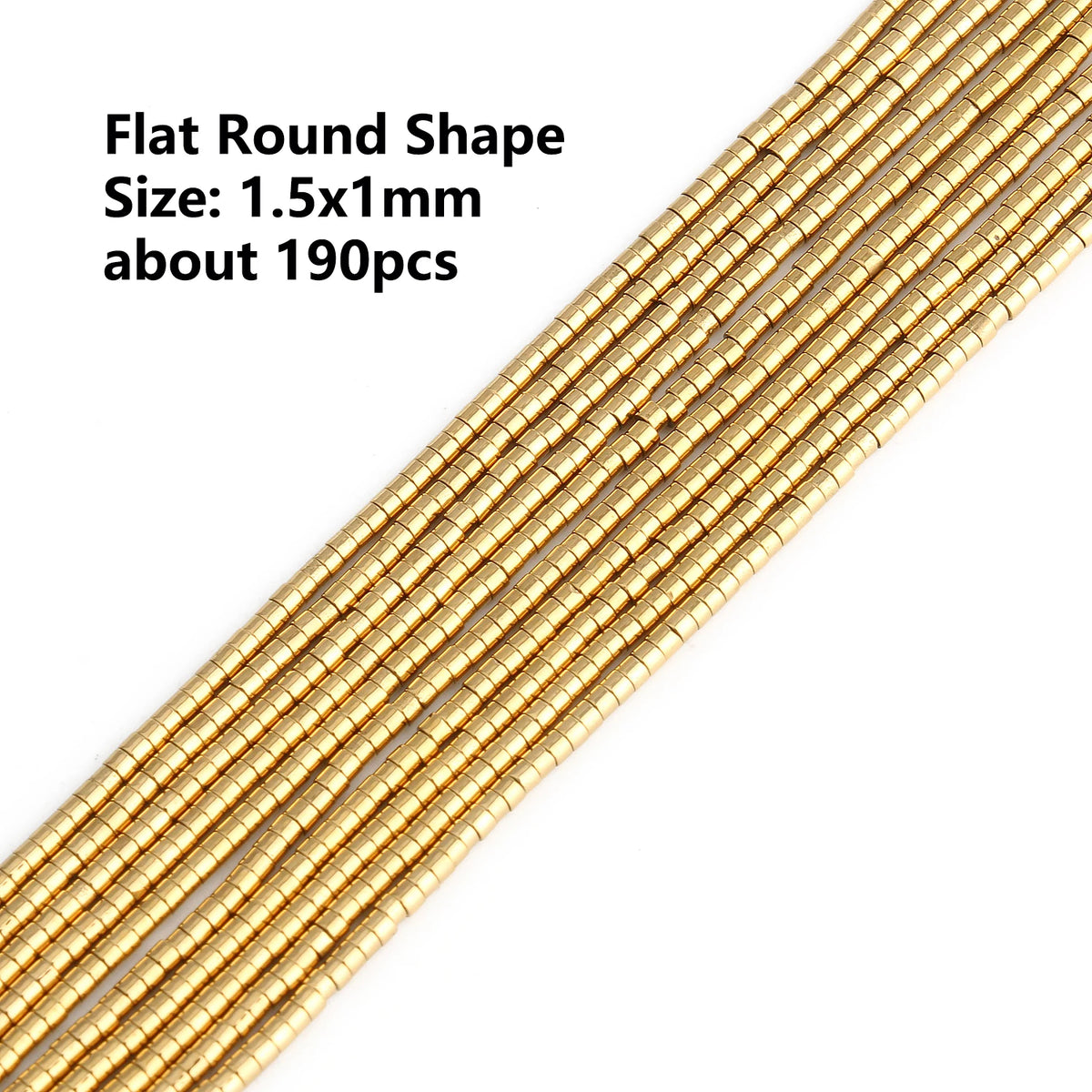 Gold Plated Hematite Beads | 4mm Heart, Cube, Rondelle & Irregular Spacer Beads | 15-Inch Jewelry-Making Strand