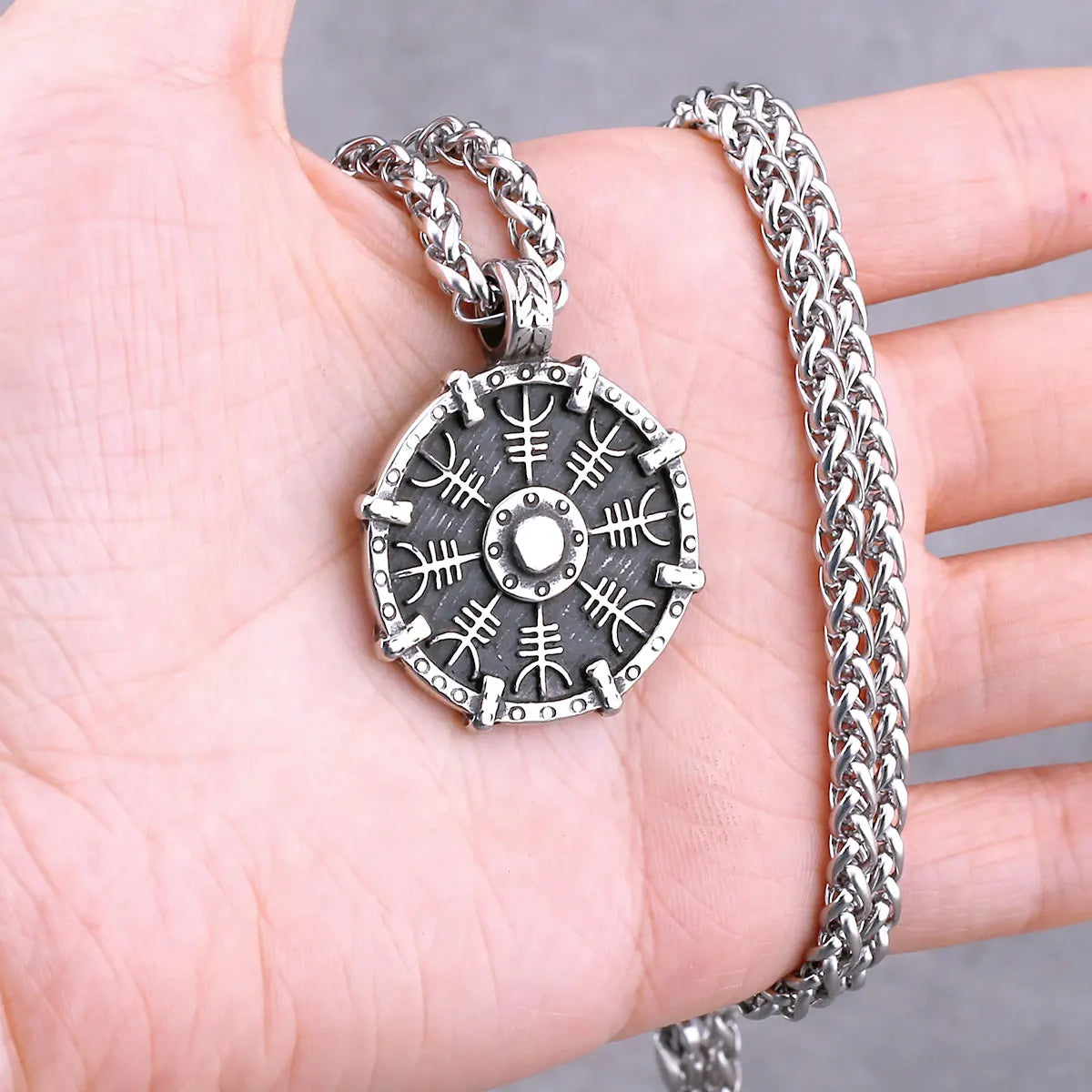 Vikings Odin Rune Necklace Various Men's Nordic Vegvisir Valknut Amulet Pendant Stainless Steel Punk Fashion Jewelry Wholesale