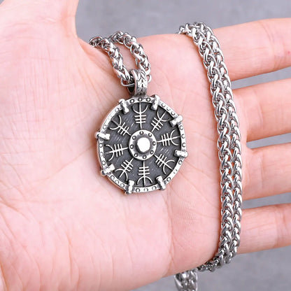Vikings Odin Rune Necklace Various Men's Nordic Vegvisir Valknut Amulet Pendant Stainless Steel Punk Fashion Jewelry Wholesale