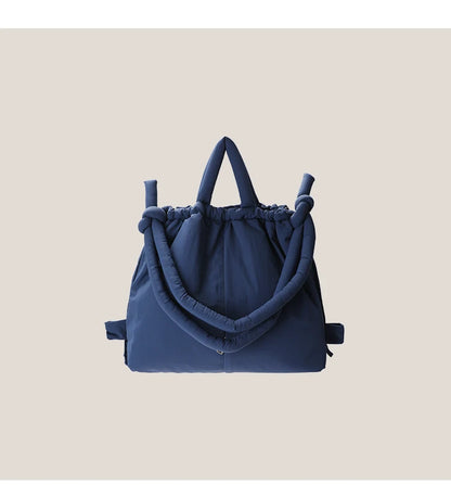 Vintage Puffer Tote Bag – Large Capacity Nylon Shoulder & Crossbody Handbag