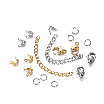 Jewelry Making Kit | Lobster Clasps, Jump Rings & Crimps Set | DIY Bracelet & Necklace Findings (210–400pcs)