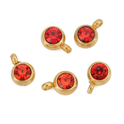 18K Gold Crystal Cross Charms | 20-Piece Stainless Steel Rhinestone Pendants | DIY Necklace, Bracelet &amp; Jewelry Making Supplies