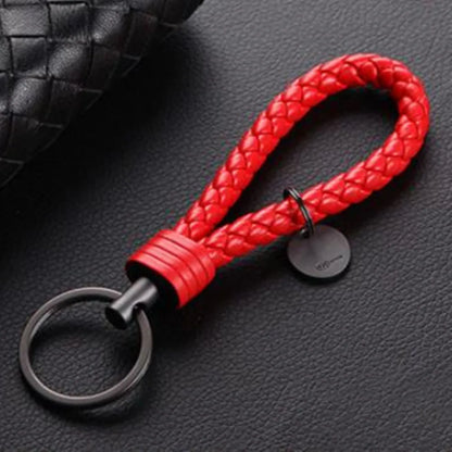 Braided PU Leather Keychain | Woven Rope Keyring with Metal Clasp | DIY Bag Charm, Key Holder & Craft Accessory