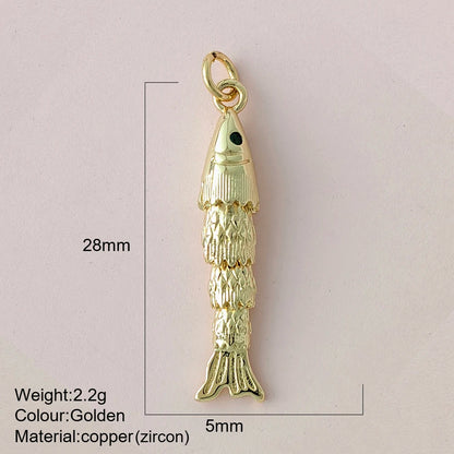 Cute Fish Charms | Gold Color Animal Pendants | Boho Charms for Earrings, Bracelets, Necklaces, Keychains & DIY Jewelry Making
