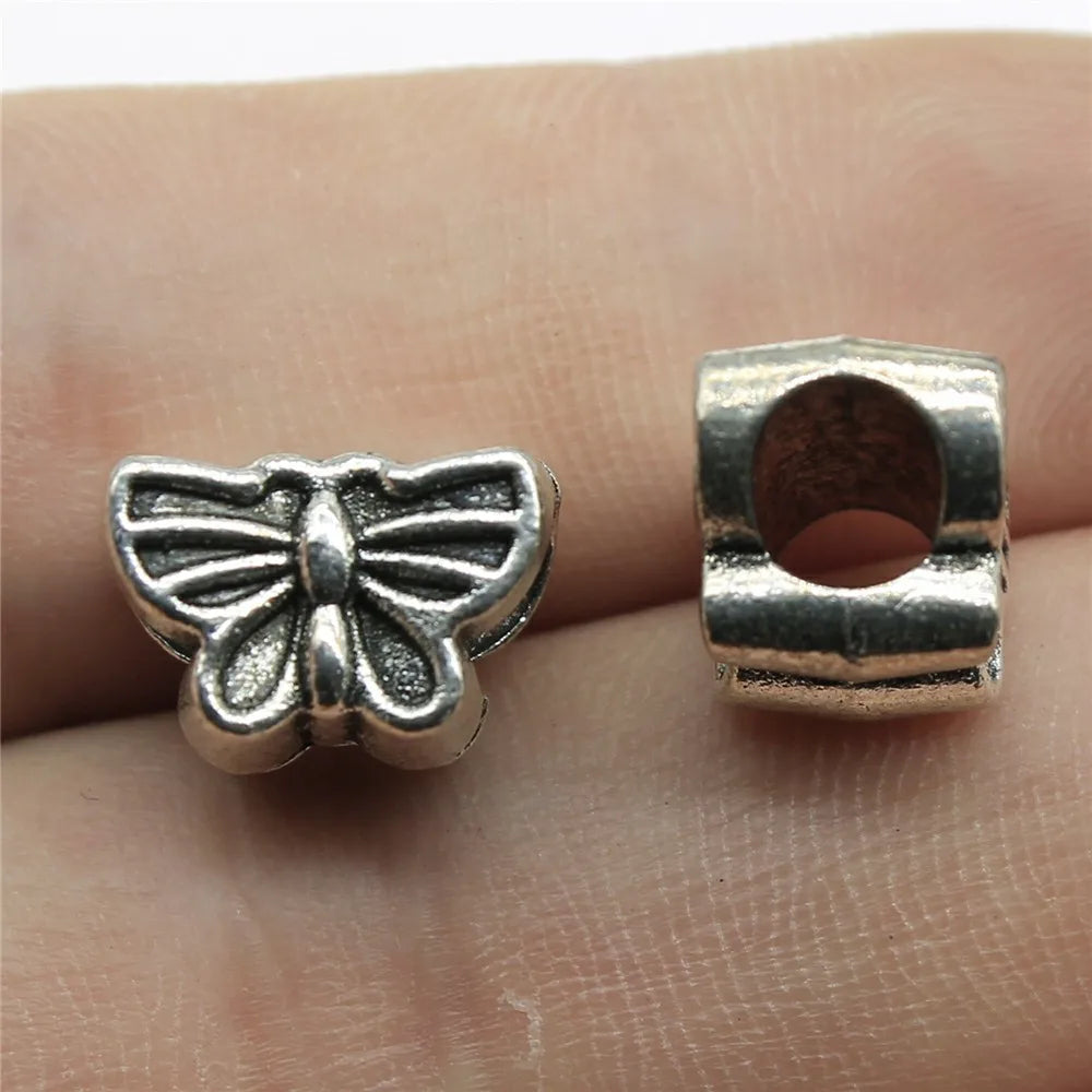 10 Antique Silver Butterfly Charms | Butterfly Pendants for DIY Jewelry Making | Bracelet, Necklace & Earring Supplies