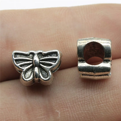 10 Antique Silver Butterfly Charms | Butterfly Pendants for DIY Jewelry Making | Bracelet, Necklace & Earring Supplies