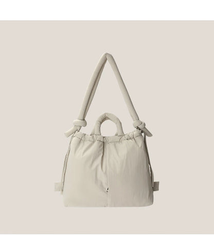 Vintage Puffer Tote Bag – Large Capacity Nylon Shoulder & Crossbody Handbag