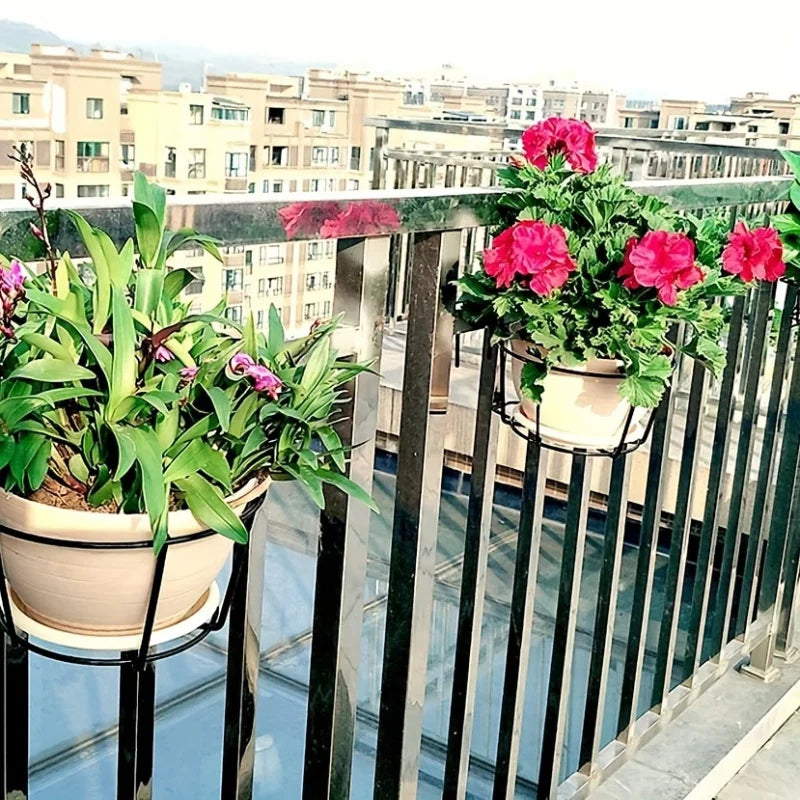 1-4pcs Stylish Round Metal Hanging Planters - Perfect for Balcony, Garden & Indoor Decor!