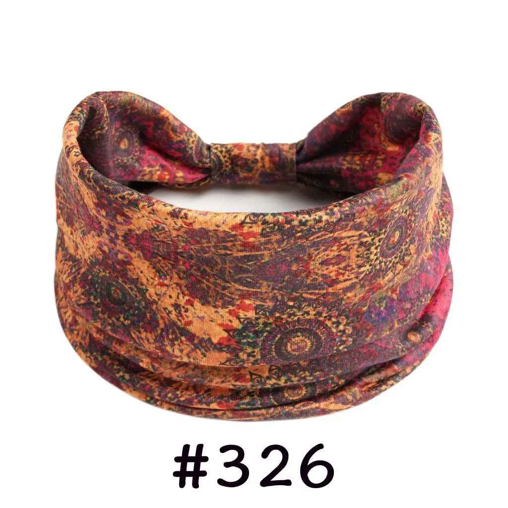 Boho Headbands for Women | Wide Knotted Stretch Hair Wraps for Yoga, Travel & Everyday Wear