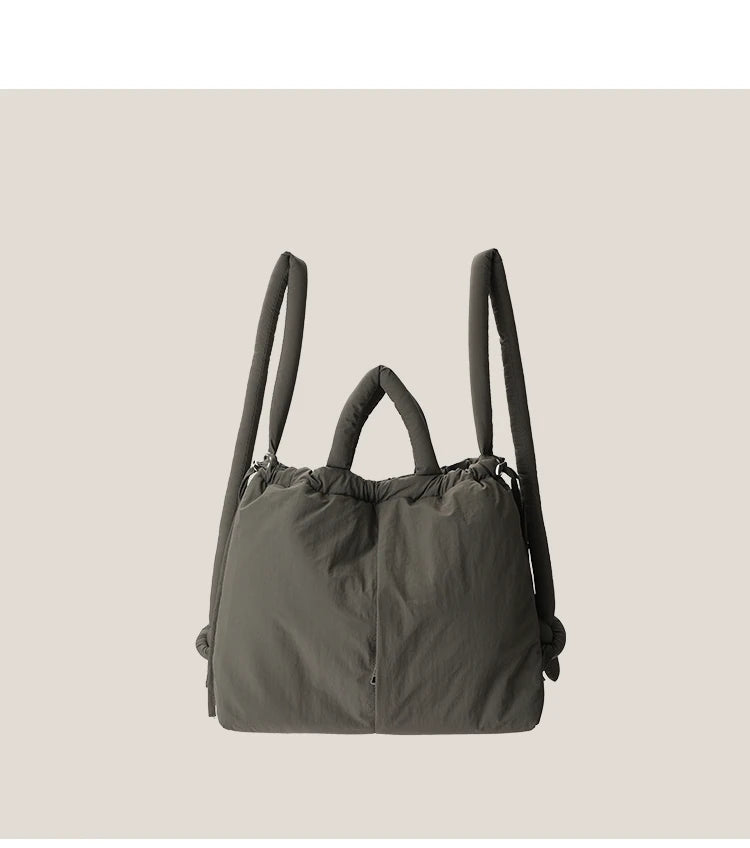 Vintage Puffer Tote Bag – Large Capacity Nylon Shoulder & Crossbody Handbag