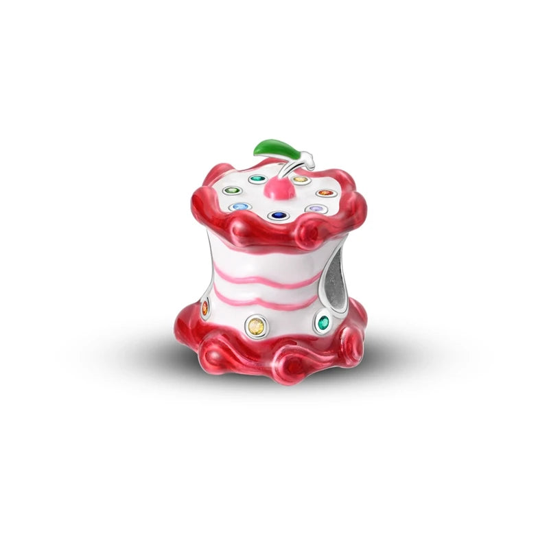 Toy resembling a red and white striped candy apple on a white background