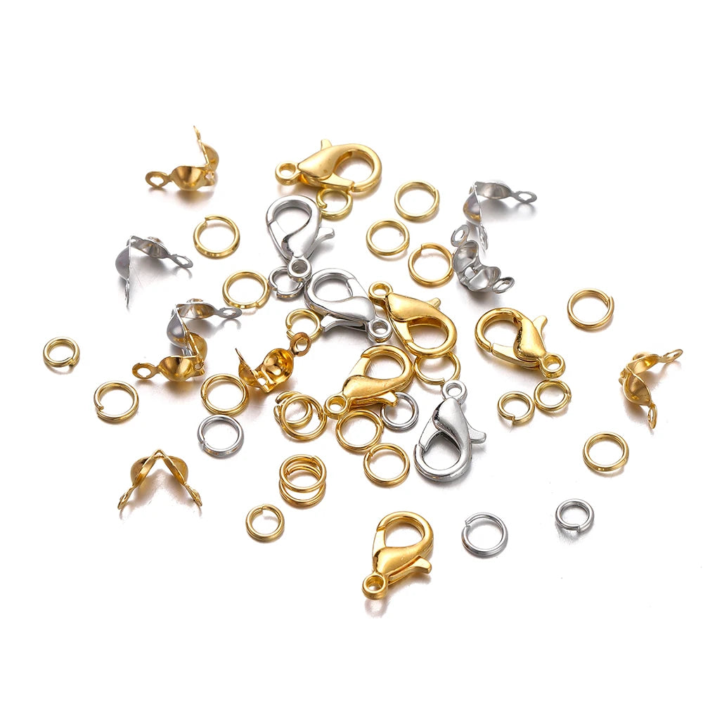 Jewelry Making Kit | Lobster Clasps, Jump Rings & Crimps Set | DIY Bracelet & Necklace Findings (210–400pcs)