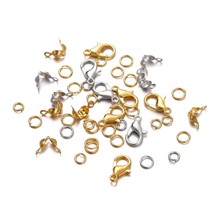Jewelry Making Kit | Lobster Clasps, Jump Rings & Crimps Set | DIY Bracelet & Necklace Findings (210–400pcs)