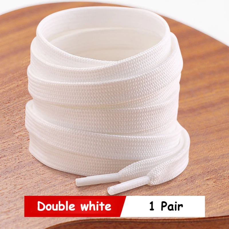 Premium Flat Shoelaces | White & Black Replacement Sneaker Laces | 28"–63" (70–160cm)