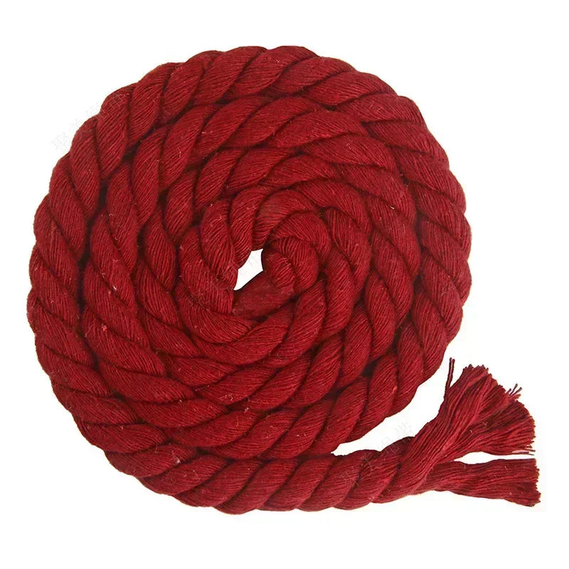 100% Cotton Macrame Rope Cord | 3-Strand Twisted Craft Rope | 5M Thick Cotton Cord 5–20mm | Bag Making & Home Decor DIY Supply