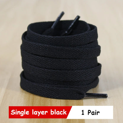 Premium Flat Shoelaces | White & Black Replacement Sneaker Laces | 28"–63" (70–160cm)