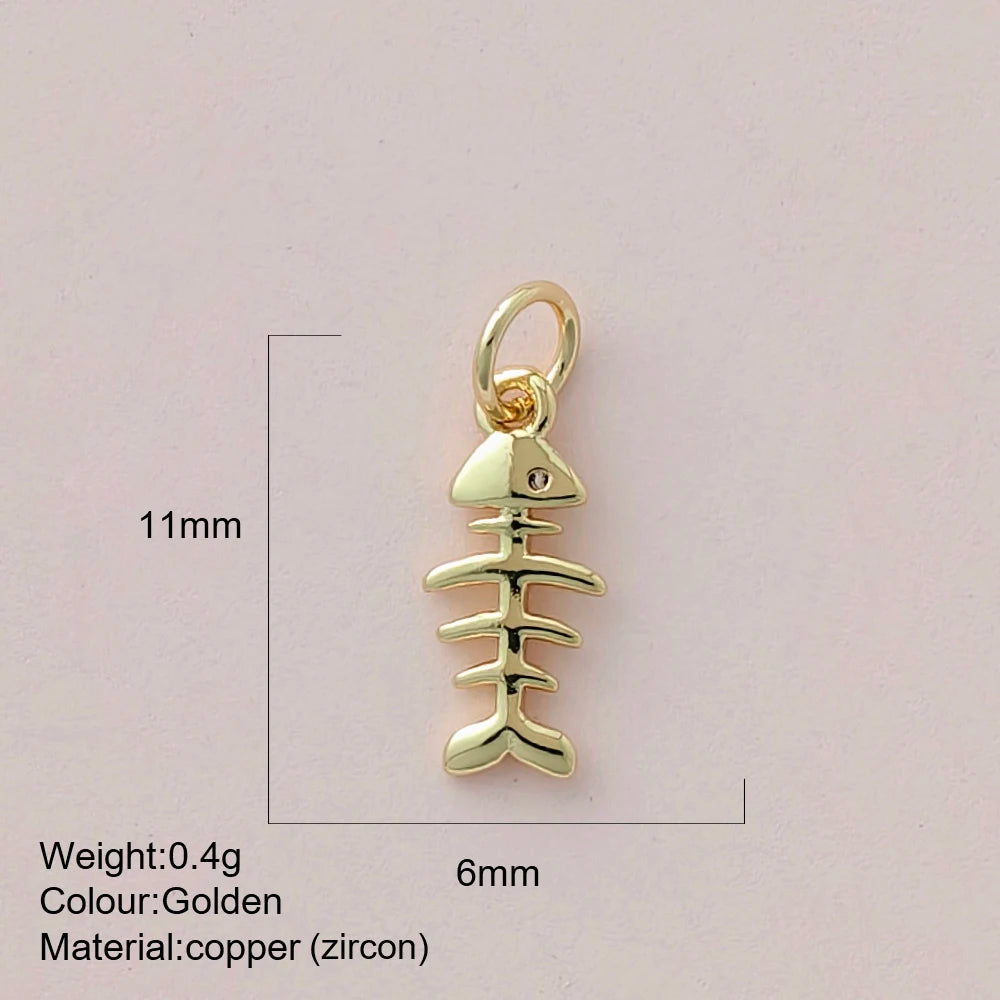 Cute Fish Charms | Gold Color Animal Pendants | Boho Charms for Earrings, Bracelets, Necklaces, Keychains & DIY Jewelry Making