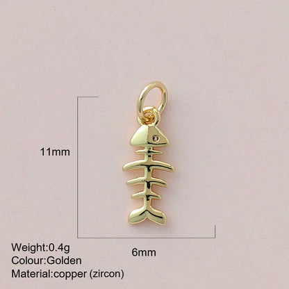 Cute Fish Charms | Gold Color Animal Pendants | Boho Charms for Earrings, Bracelets, Necklaces, Keychains & DIY Jewelry Making