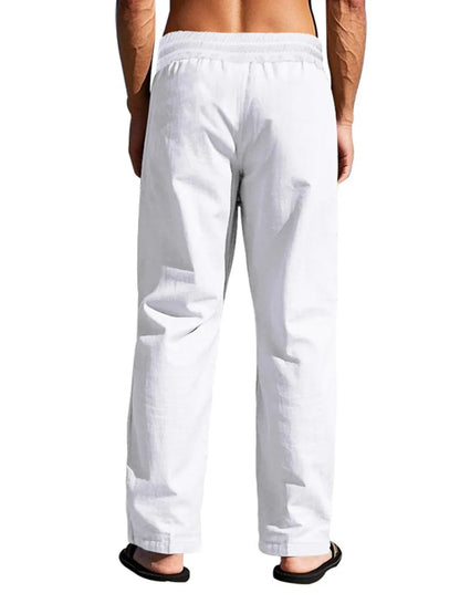 Men's Casual Pants Male Summer Breathable Trousers Solid Color High Quality Sweatpants Hawaiian Beach Sports Jogging Pants