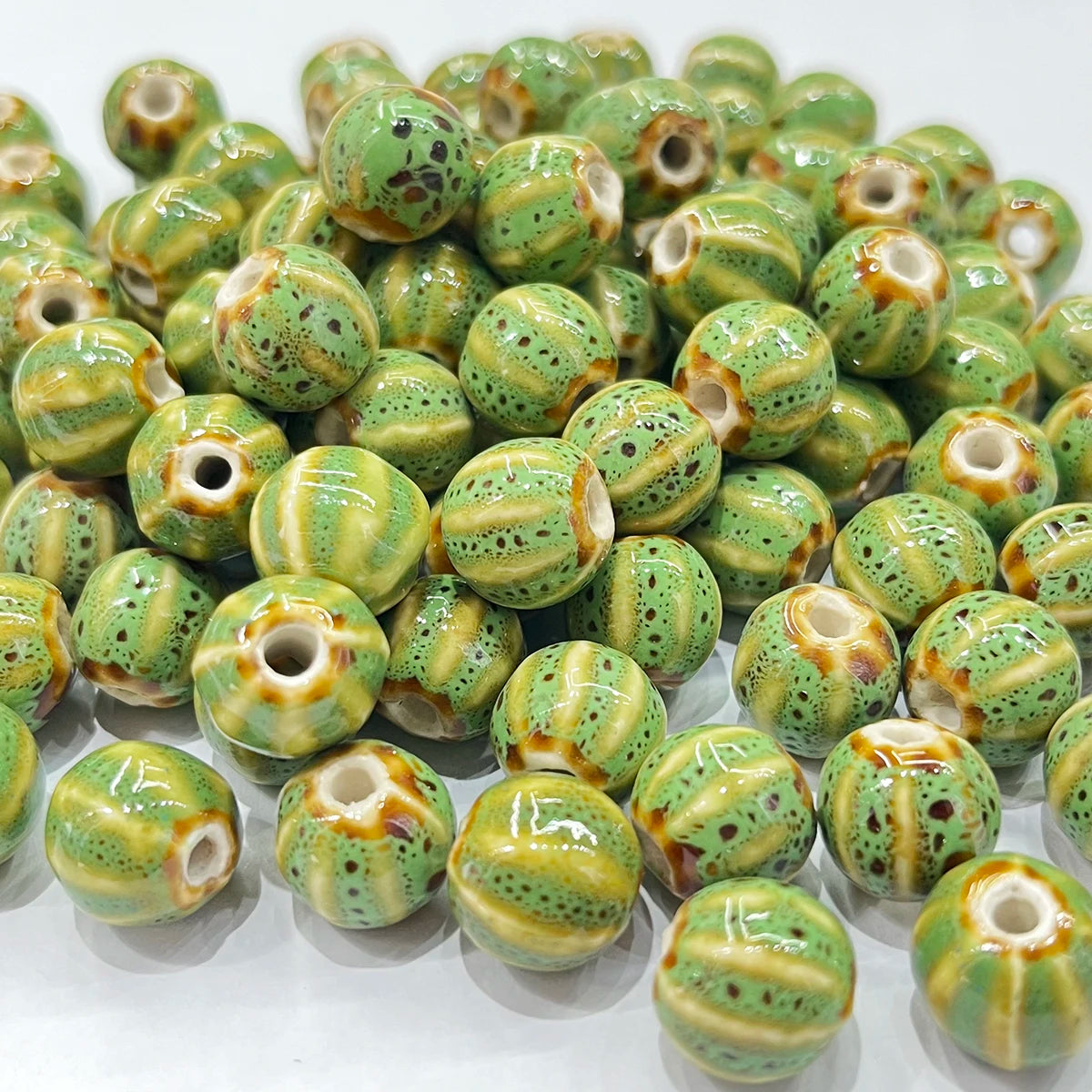 11mm Ceramic Spacer Beads | Colorful Irregular Round Beads | 20/40pcs Multicolor Beads for Bracelets & DIY Jewelry Making