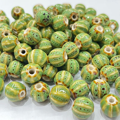 11mm Ceramic Spacer Beads | Colorful Irregular Round Beads | 20/40pcs Multicolor Beads for Bracelets & DIY Jewelry Making