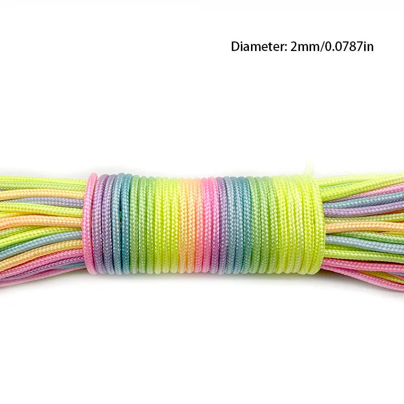 Rainbow Paracord Rope | 2mm, 3mm & 4mm 7-Strand Parachute Cord | DIY Bracelets, Camping, Survival & Craft Supplies