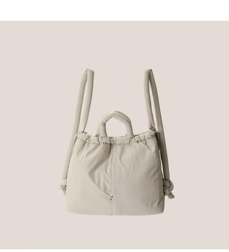 Vintage Puffer Tote Bag – Large Capacity Nylon Shoulder & Crossbody Handbag