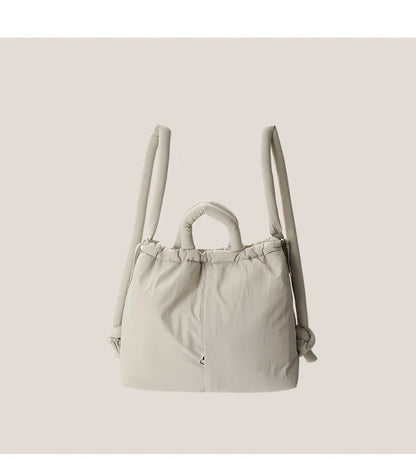 Vintage Puffer Tote Bag – Large Capacity Nylon Shoulder & Crossbody Handbag