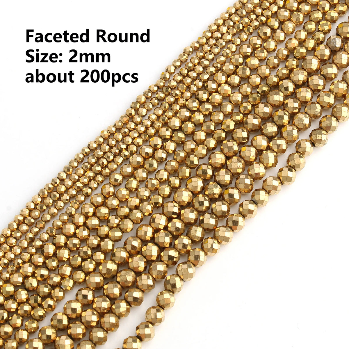 Gold Plated Hematite Beads | 4mm Heart, Cube, Rondelle & Irregular Spacer Beads | 15-Inch Jewelry-Making Strand