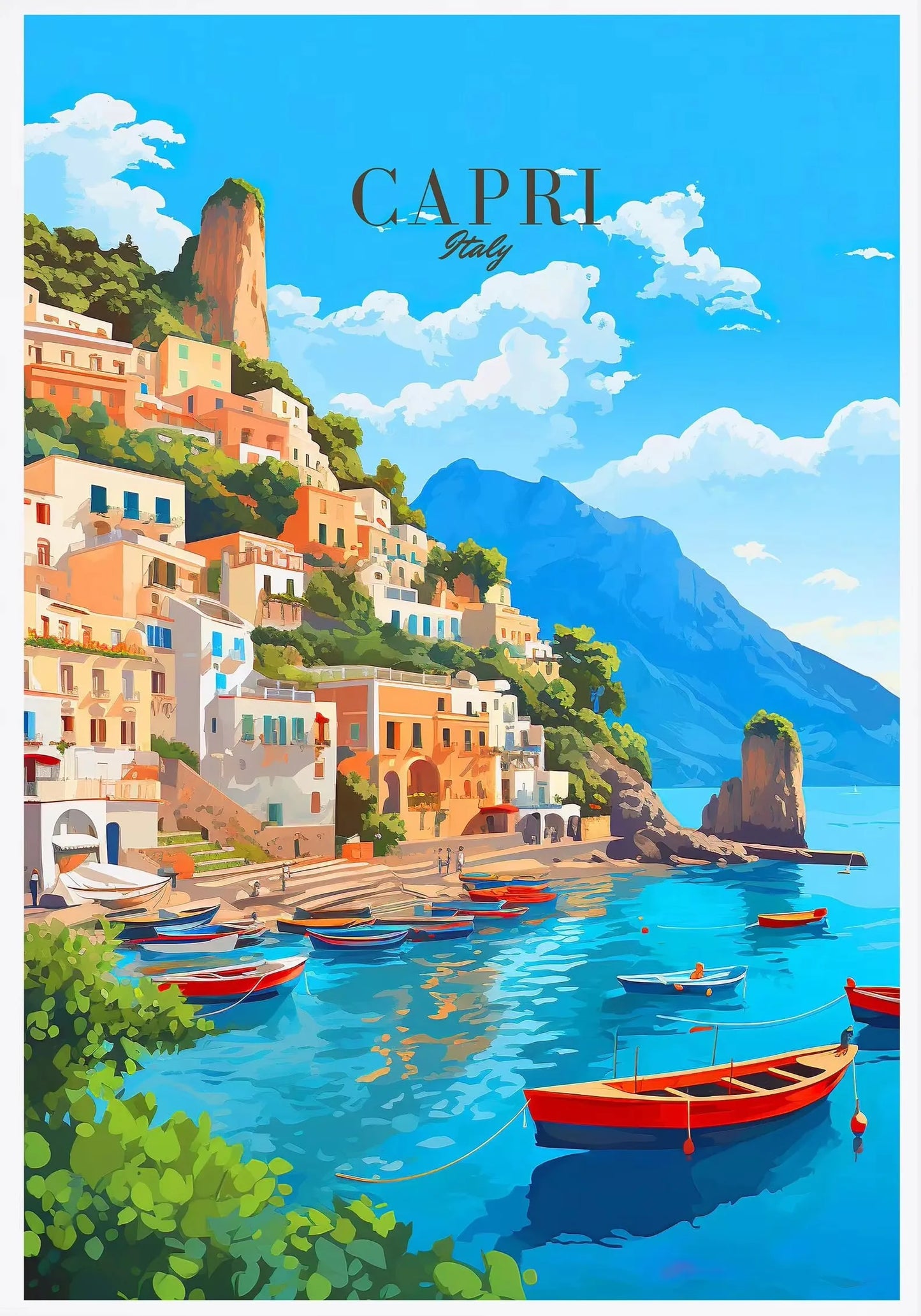 Italy City Travel Poster Paris Rome Milan Tuscany Venice Sardinia Canvas Painting Wall Art Picture for Living Room Home Decor