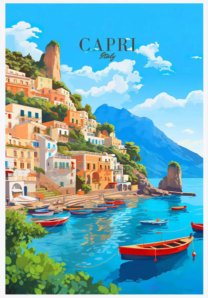 Italy City Travel Poster Paris Rome Milan Tuscany Venice Sardinia Canvas Painting Wall Art Picture for Living Room Home Decor