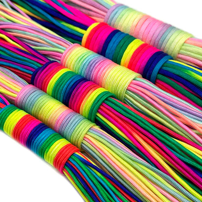 Rainbow Paracord Rope | 2mm, 3mm & 4mm 7-Strand Parachute Cord | DIY Bracelets, Camping, Survival & Craft Supplies