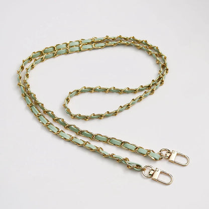 120cm Purse Chain Strap | Metal & Leather Crossbody Bag Chain | 47in Replacement Shoulder Strap for Handbags & DIY Bag Making