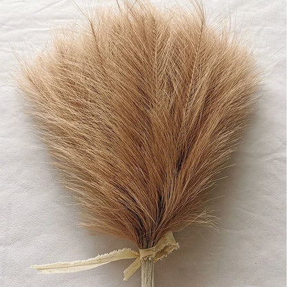 15pc Artificial Pampas Grass Fake Flower Simulated Reed Bouquet for Home Wedding Party Decoration Fluffy Boho Pampas Grass Decor