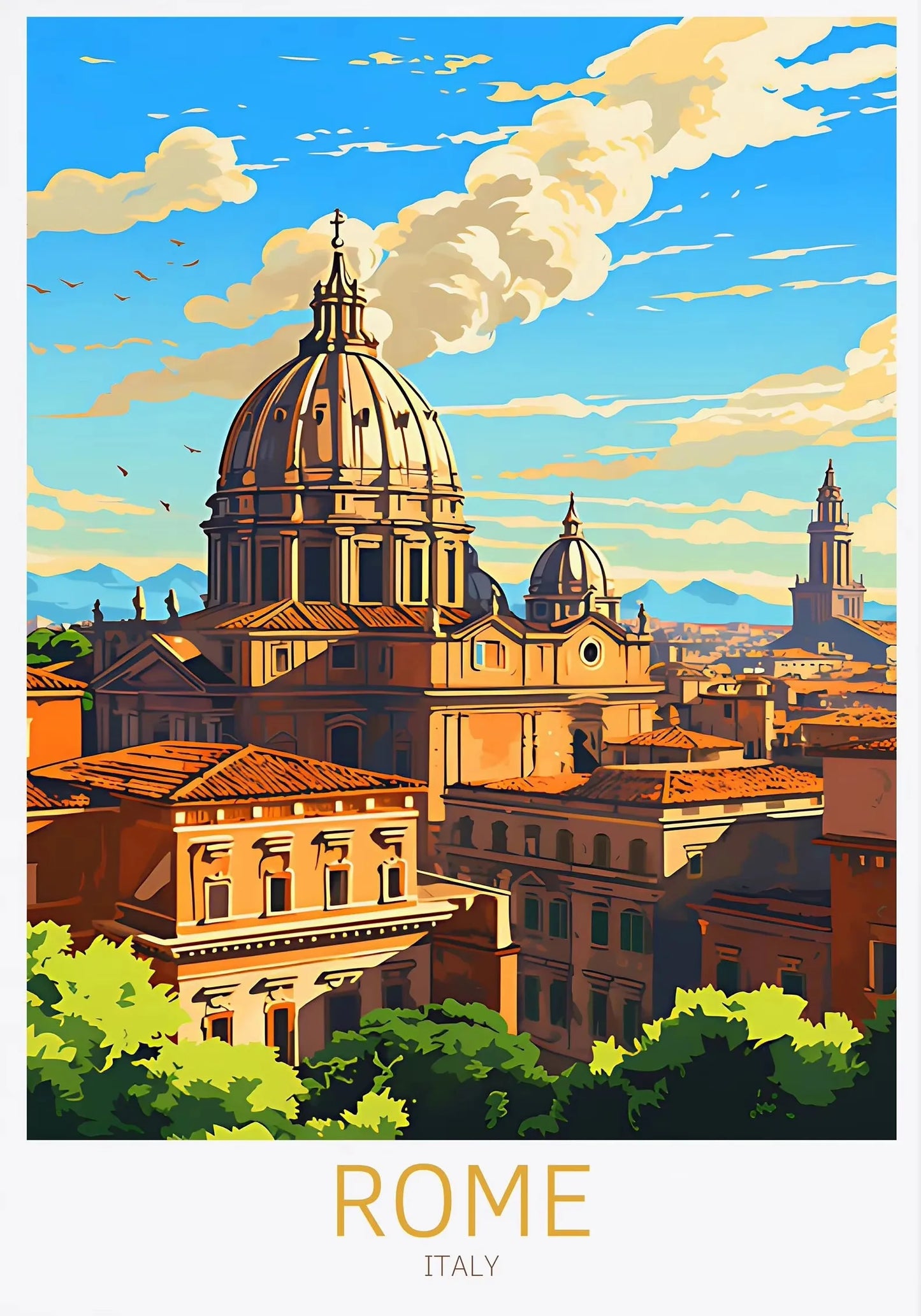 Italy City Travel Poster Paris Rome Milan Tuscany Venice Sardinia Canvas Painting Wall Art Picture for Living Room Home Decor